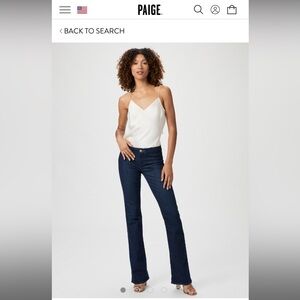 PAIGE low rise dark denim jeans